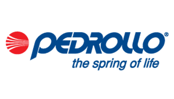 pedrollo blue logo with a slogan