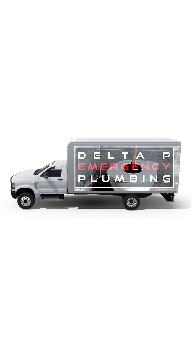 3d local emergency plumber box truck with delta p ny branding