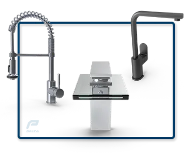 Contemporary bathroom and kitchen faucets in the water-saving faucet category