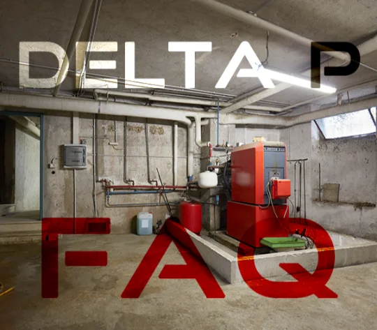 graphic of a boiler for delta p webpage on faq about plumbing services in buffalo ny