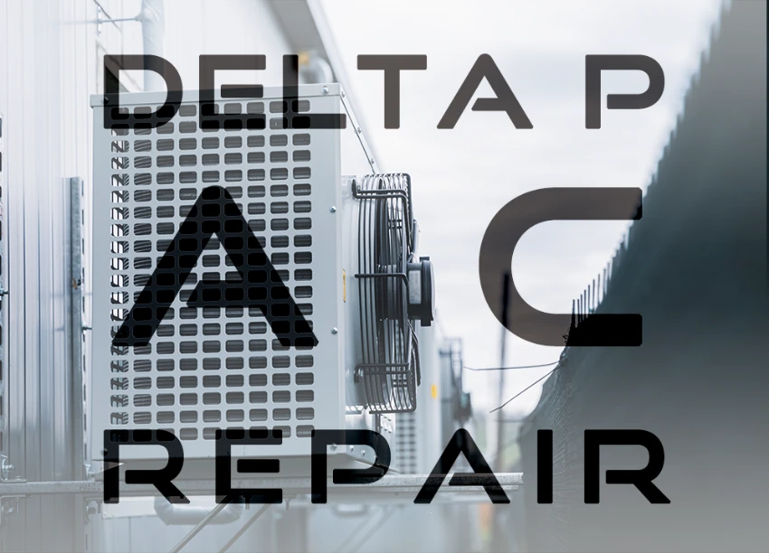 graphic of ac on a commercial building for delta p web page offering services for people searching ac repair close to me in buffalo ny