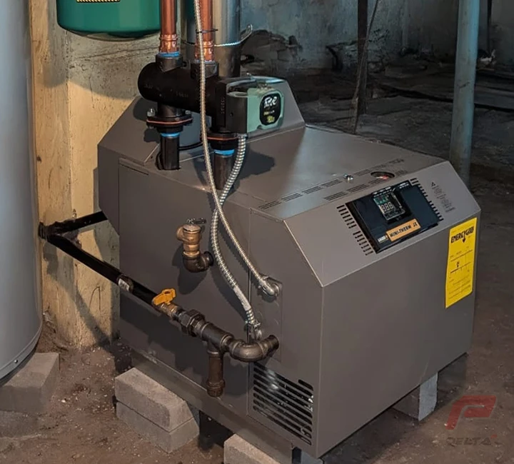 image of boiler installed by delta p for web page on gas boiler maintenance service