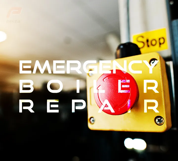 image of red button to symbolize emergency response for boiler repair by delta p