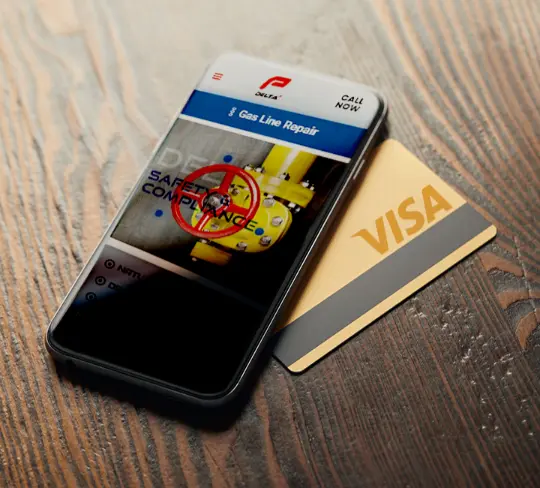 image of smart phone and visa card for payment options section