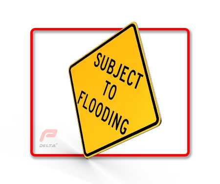 image of subject to flood sign for delta p emergency plumbing services local to buffalo ny