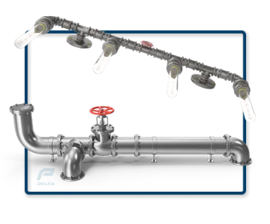 state of the art water and gas piping showcased on the plumbing near me in Cheektowaga, NY service page by Delta P